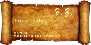 Heincz Zalán névjegykártya